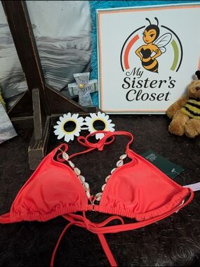 wild fable Coral Shell-Trim Triangle Bikini